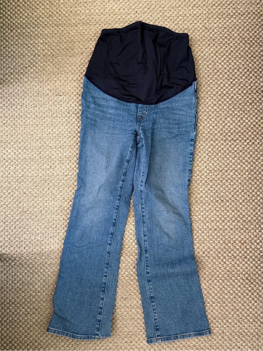 Madewell Navy-Panel Blue Kick-Out Maternity Jeans - Picture 4 of 5
